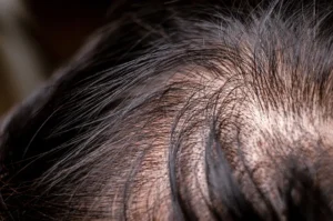 Un zoom sur un cran avec lequel on peut y voir des cheveux fins